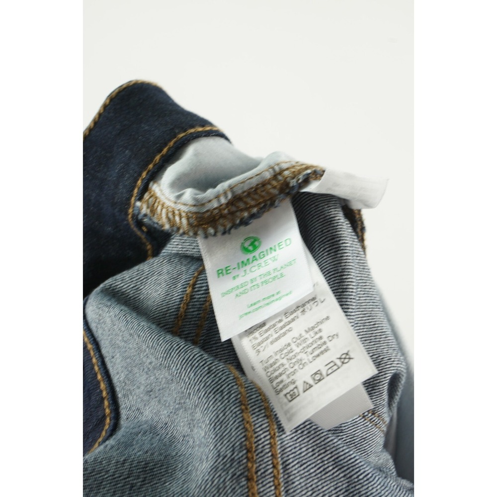 New J.Crew 10" High Rise Skinny Jeans Womens Size 33 Dark Blue Signature Stretch - Picture 8 of 10